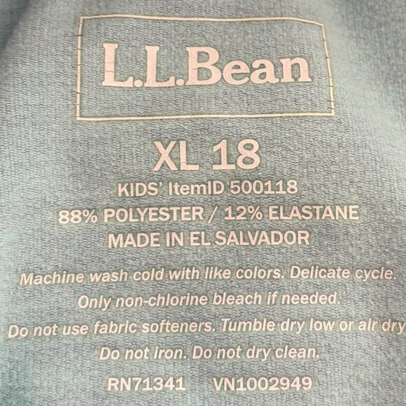 LL Bean kids quarter zip two-tone blue XL 18 - Picture 8 of 8